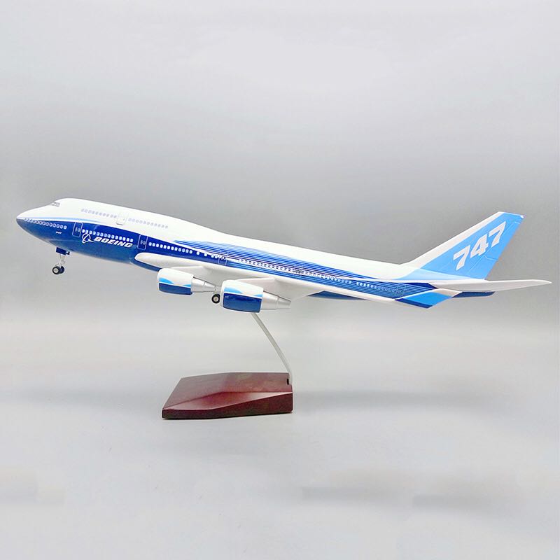 波音74c7原型机 47厘米带灯带起落架 飞机模型民航客机 飞机礼物