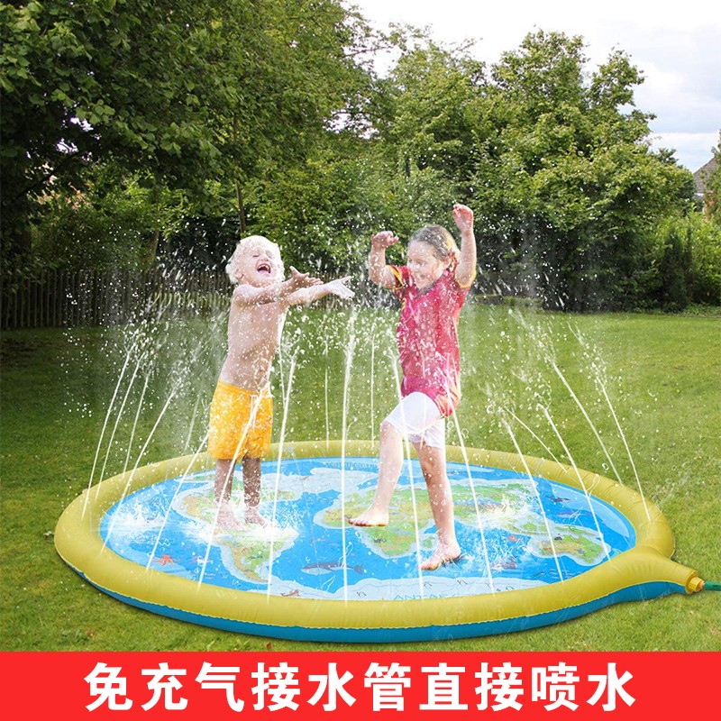夏季儿童户外玩耍卡通喷水垫花园草坪戏水玩具沙滩玩水洒水垫喷泉