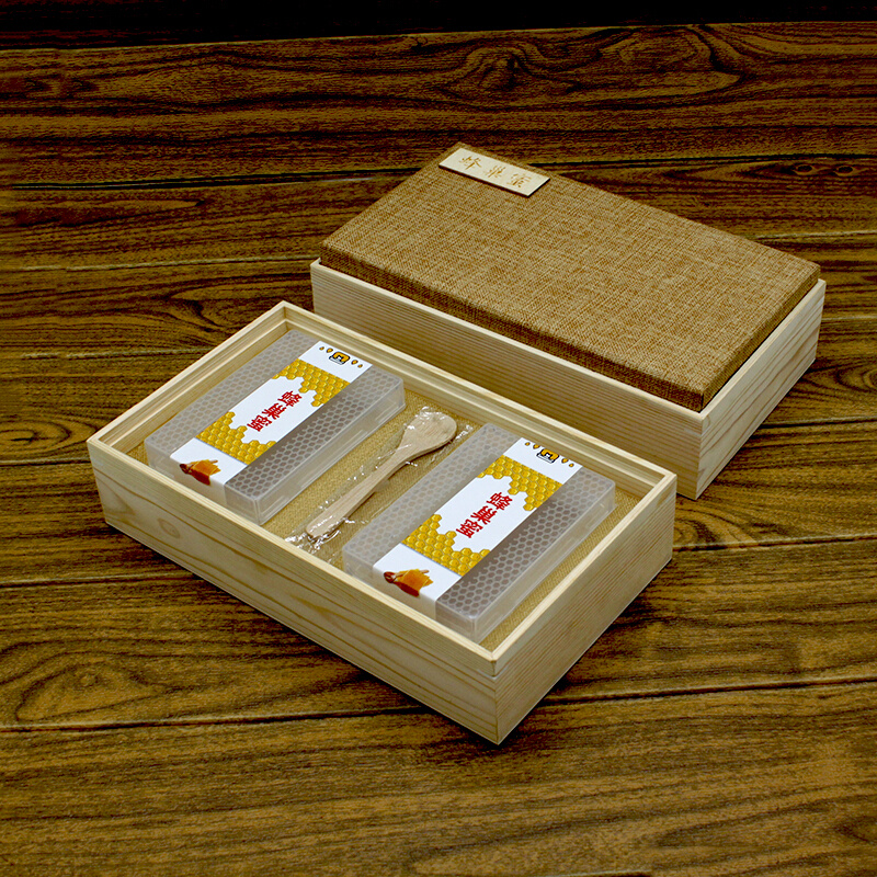 蜂巢蜜包装盒礼品盒高档500克装两斤装巢蜜盒子一斤装送木勺标签