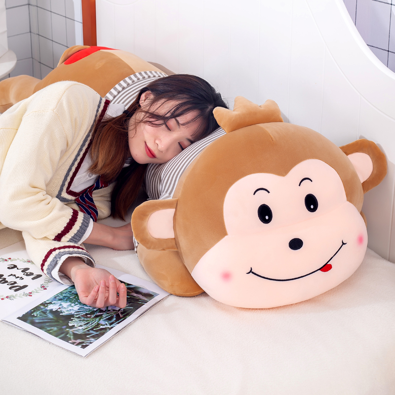 可爱猴子公仔布娃娃毛绒玩具陪你睡觉抱枕床上长条枕夹腿玩偶超软