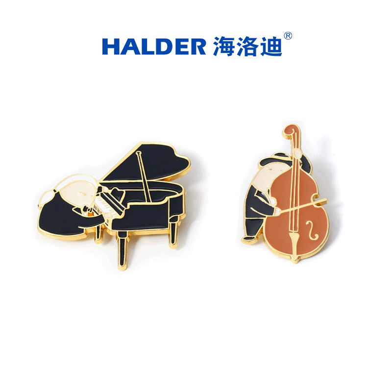 海洛迪 指头人交响乐团钢琴竖琴乐器徽章音乐演奏家礼物胸针 7款