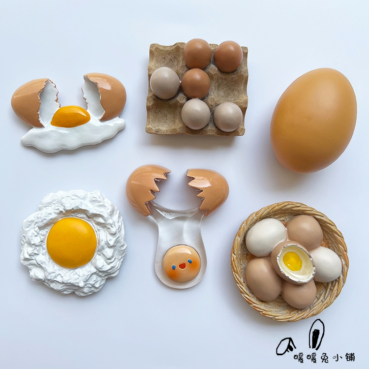 创意卡通可爱鸡蛋食玩冰箱贴磁贴磁力贴磁性贴吸力贴冰箱门装饰
