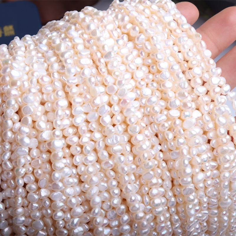天然淡水珍珠 巴洛克两面光异形珠项链 手工DIY发簪毛衣链饰品
