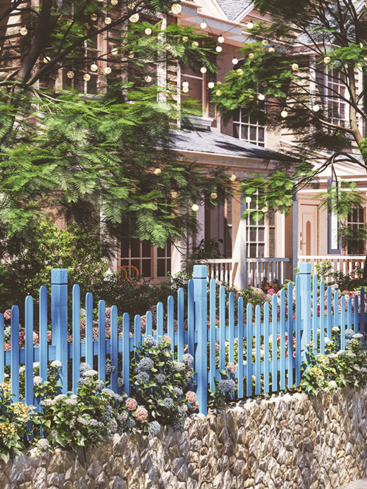 防腐木篱笆栅栏户外草坪绿化带围栏花园木质护栏院子花坛围墙栏杆