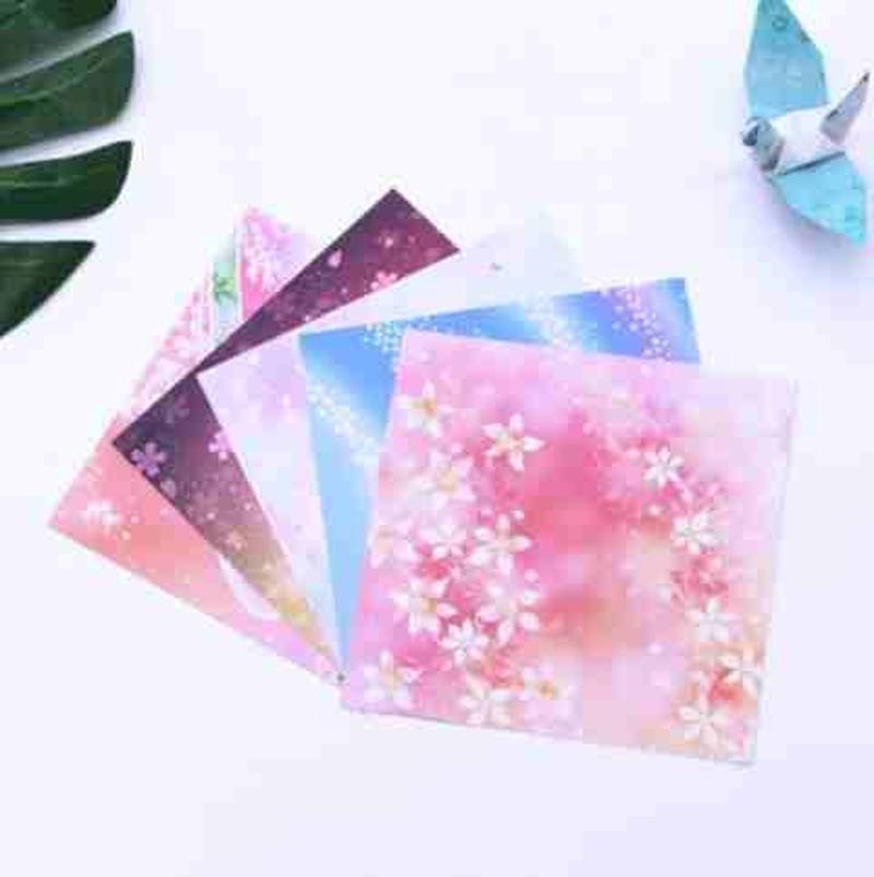 印花正方形叠纸折纸制作彩纸彩色手工纸多功能折纸星空卡纸