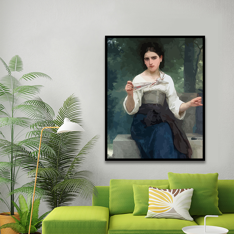 数字油画DIY手绘女性人物肖像油画填色世界名画打发时间休闲减压