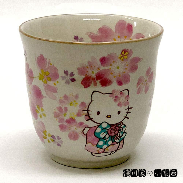 日本代购 匠人手工 HelloKitty 凯蒂猫 樱花和服 陶瓷 汤吞 茶杯