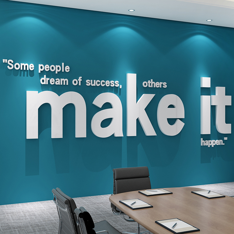英文字母英语墙面贴纸画办公室装饰布置会议企业文化公司背景励志