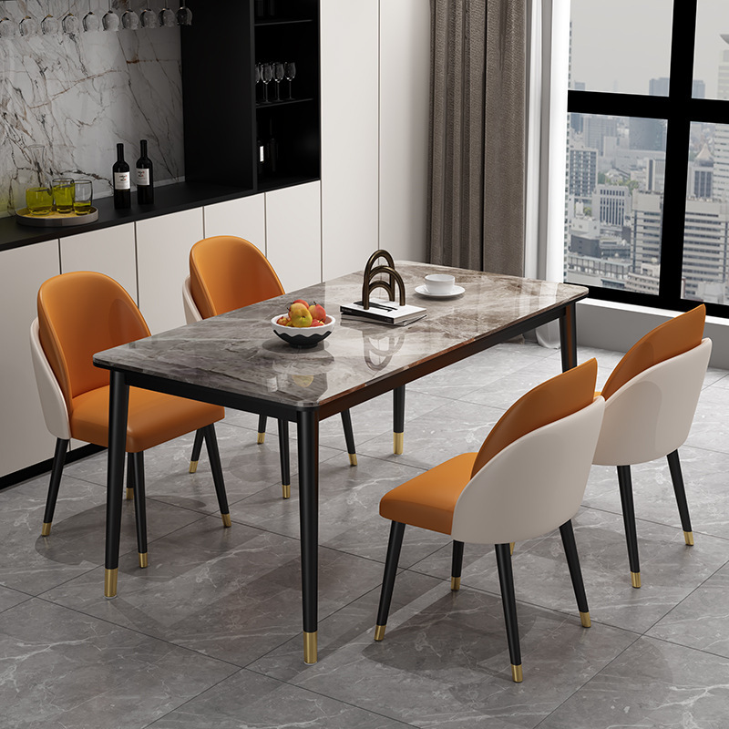意式大理石餐桌椅家用创意小户型长条餐桌酒店极简多人位吃饭桌子