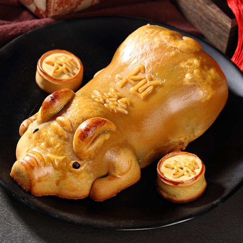 罗家月清明祭祖发财金猪饼正宗特产点心传统糕点大寿老式手工食品