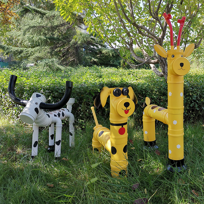 PVC创意卡通动物装饰摆件户外庭院别墅植物角景观造型手工花架