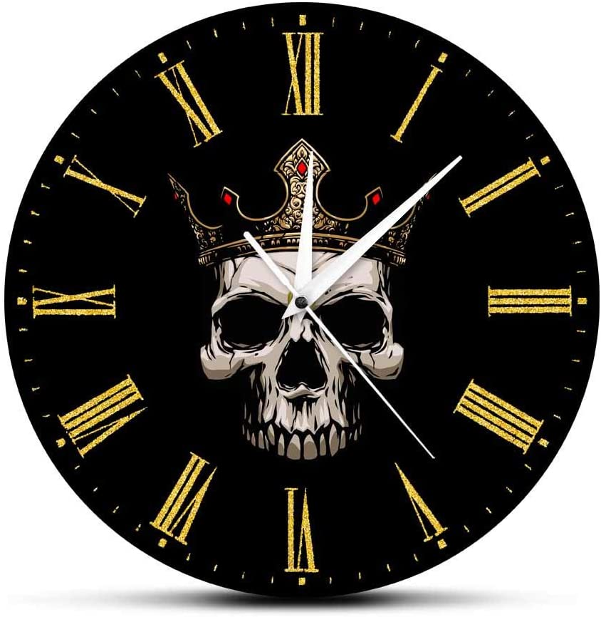 恶魔时钟诞生地狱军团死亡钟表末日骷髅圆钟钟表网红时钟创意定制