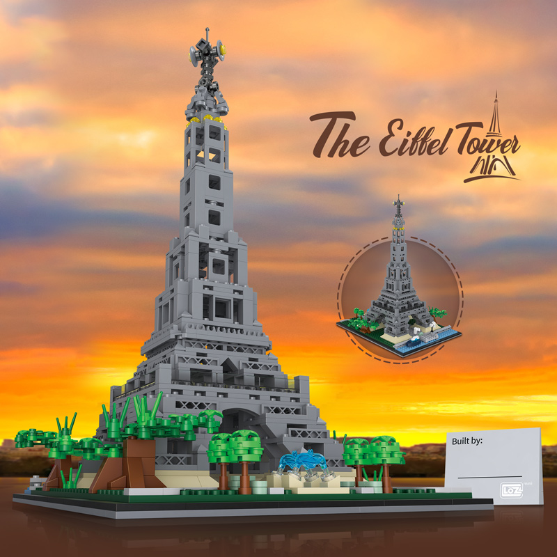 LOZ积木 巴黎埃菲尔铁塔世界著名建筑模型小颗粒拼装玩具益智男女