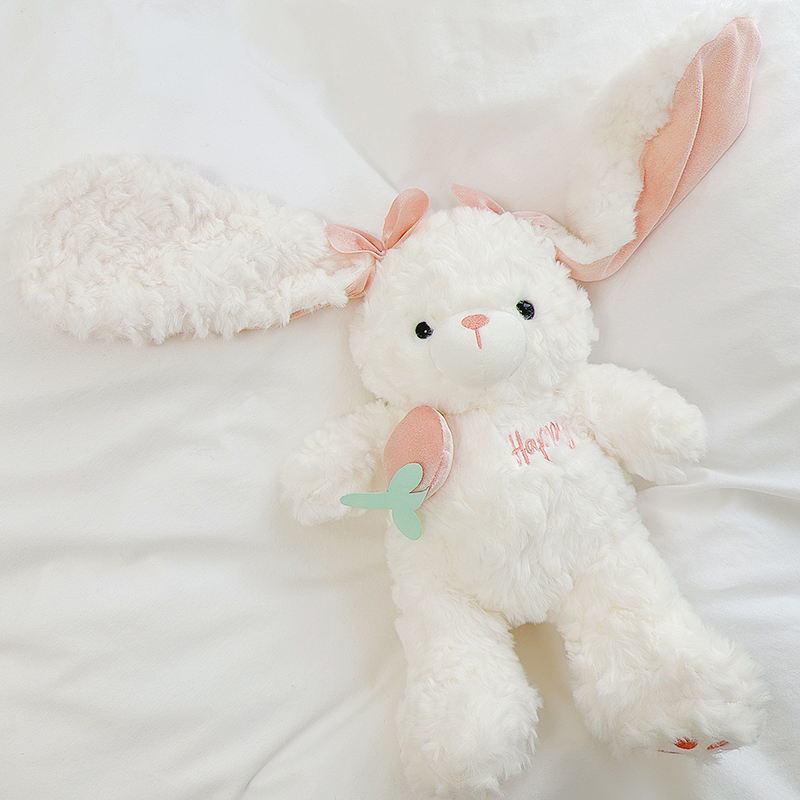 北欧可爱兔子毛绒玩具玩偶公仔安抚陪睡大白粉兔布娃娃女生日礼物
