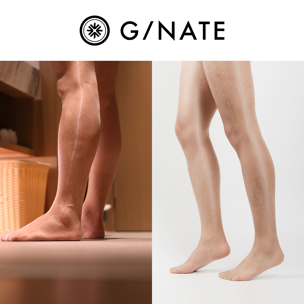 及图GNATE 男士高端包蛋油亮肤色无缝连裤袜超薄脚尖透明正装丝袜