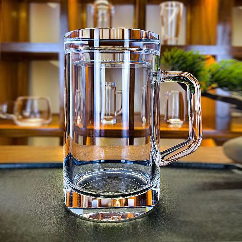 东海天然原石原矿水晶杯大容量水杯盖杯办公室高端茶具水杯茶器
