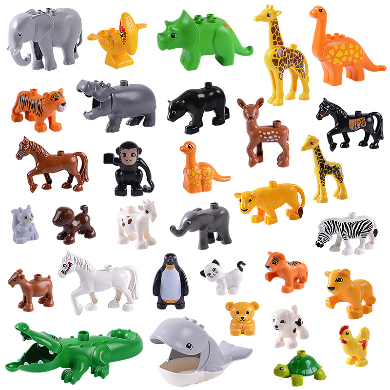 兼容积木拼装玩具益智大颗粒小动物配件零件散件儿童玩具男孩女孩