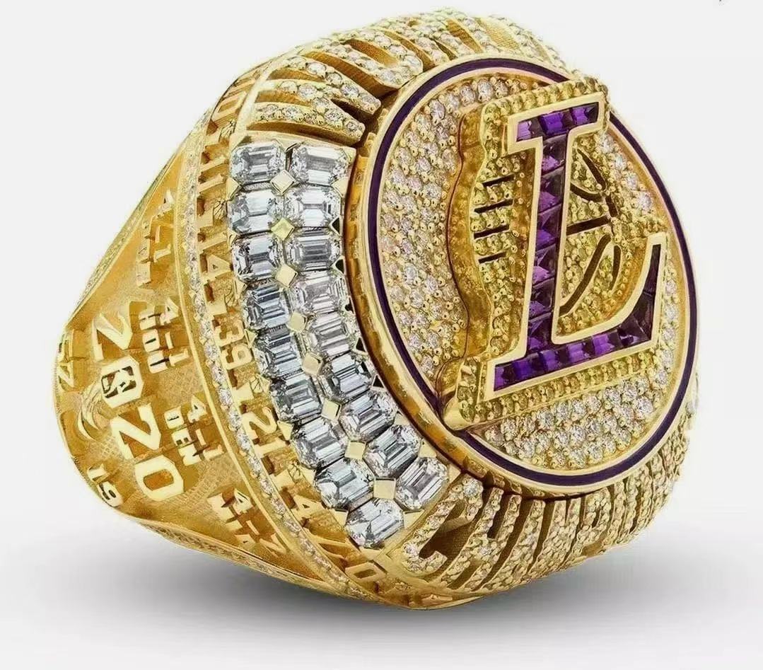 2020年洛杉矶湖人队詹姆斯总冠军翻盖戒指纪念科比定制男指环