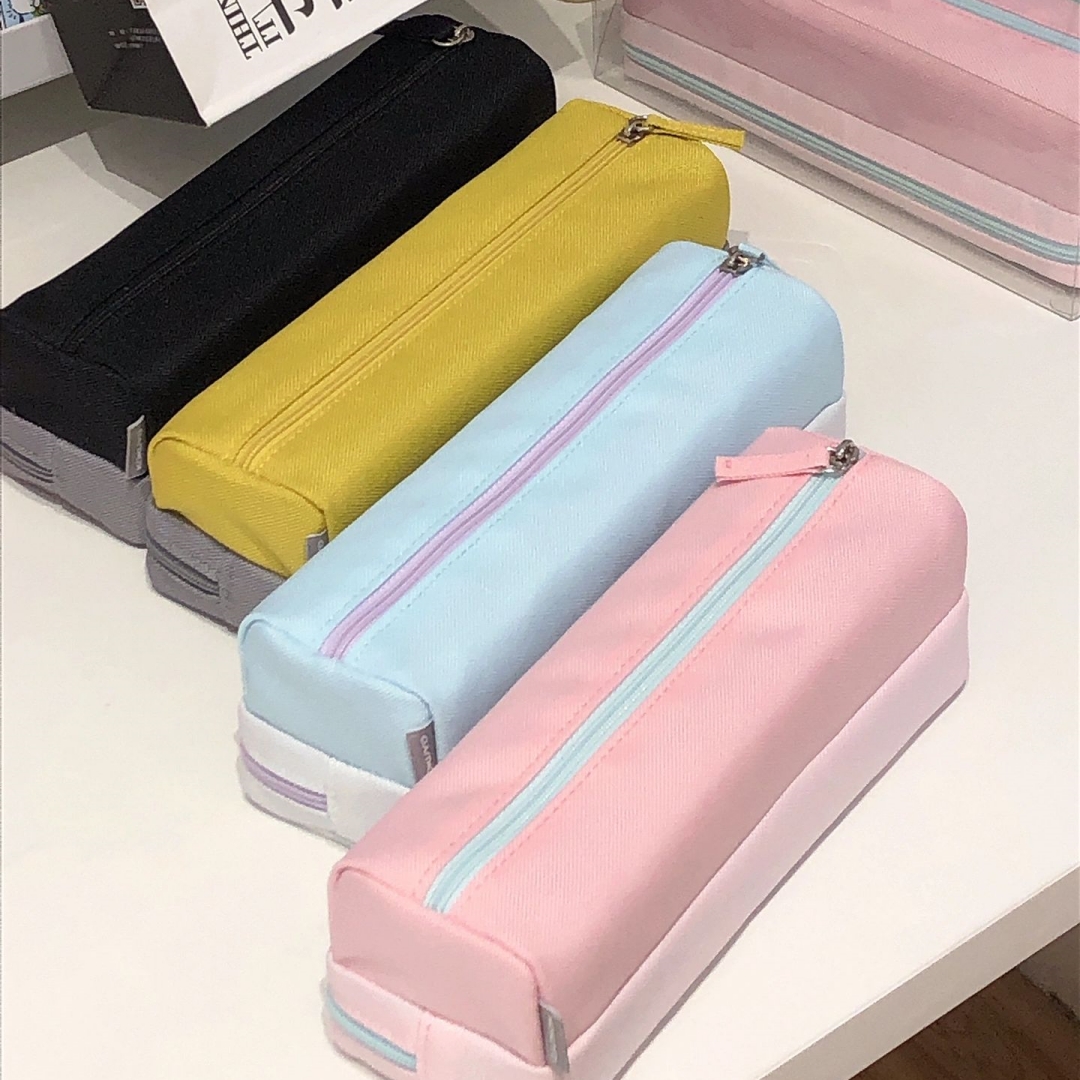 KOKUYO新品日本国誉双层笔袋大容量学生用粉色女生男生黑色黑灰色文具袋铅笔盒分类收纳整理日系ins色系