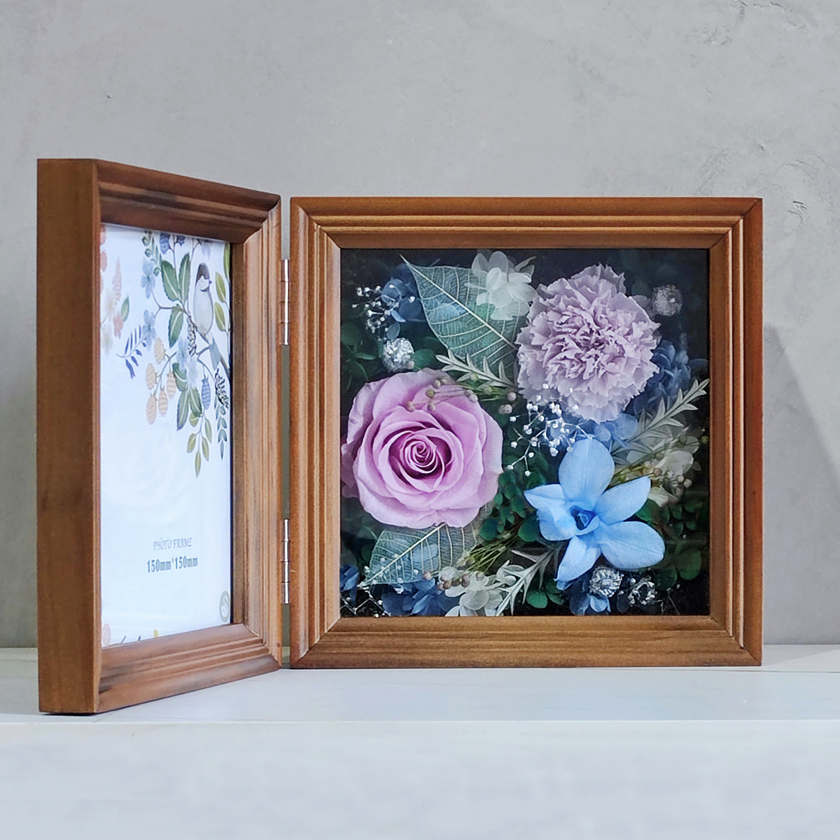 所思永生花康乃馨玫瑰不凋谢鲜花相框打印照片礼盒送妈妈母亲节