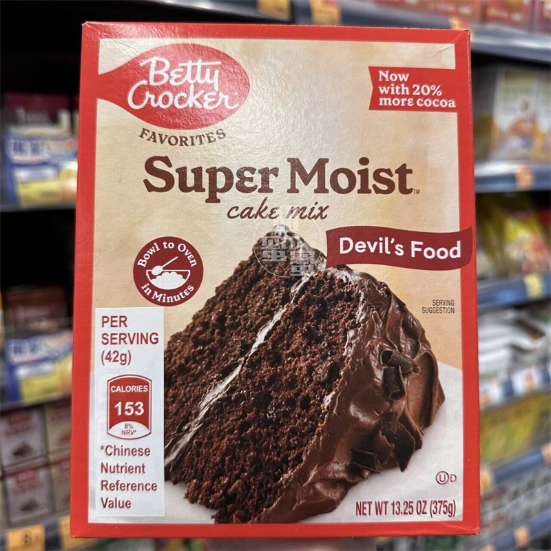 香港代购BettyCrocker devil‘sfood’贝蒂 魔鬼朱古力蛋糕粉375g