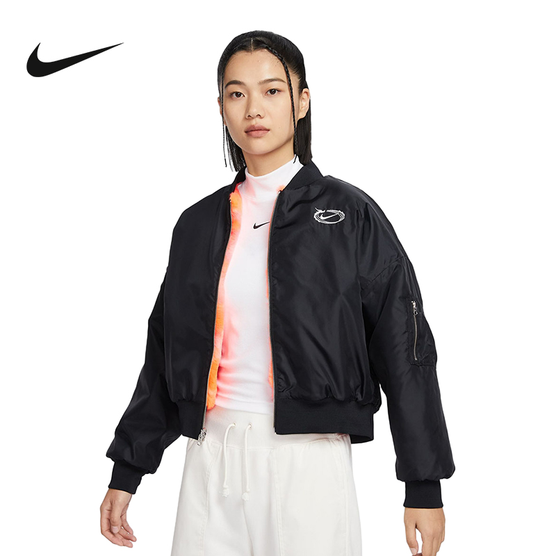 Nike耐克女子2024龙年款双面穿人造毛皮衣夹克休闲外套FZ6535-645