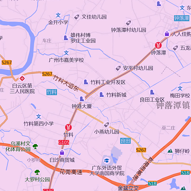 广州白云区域地图