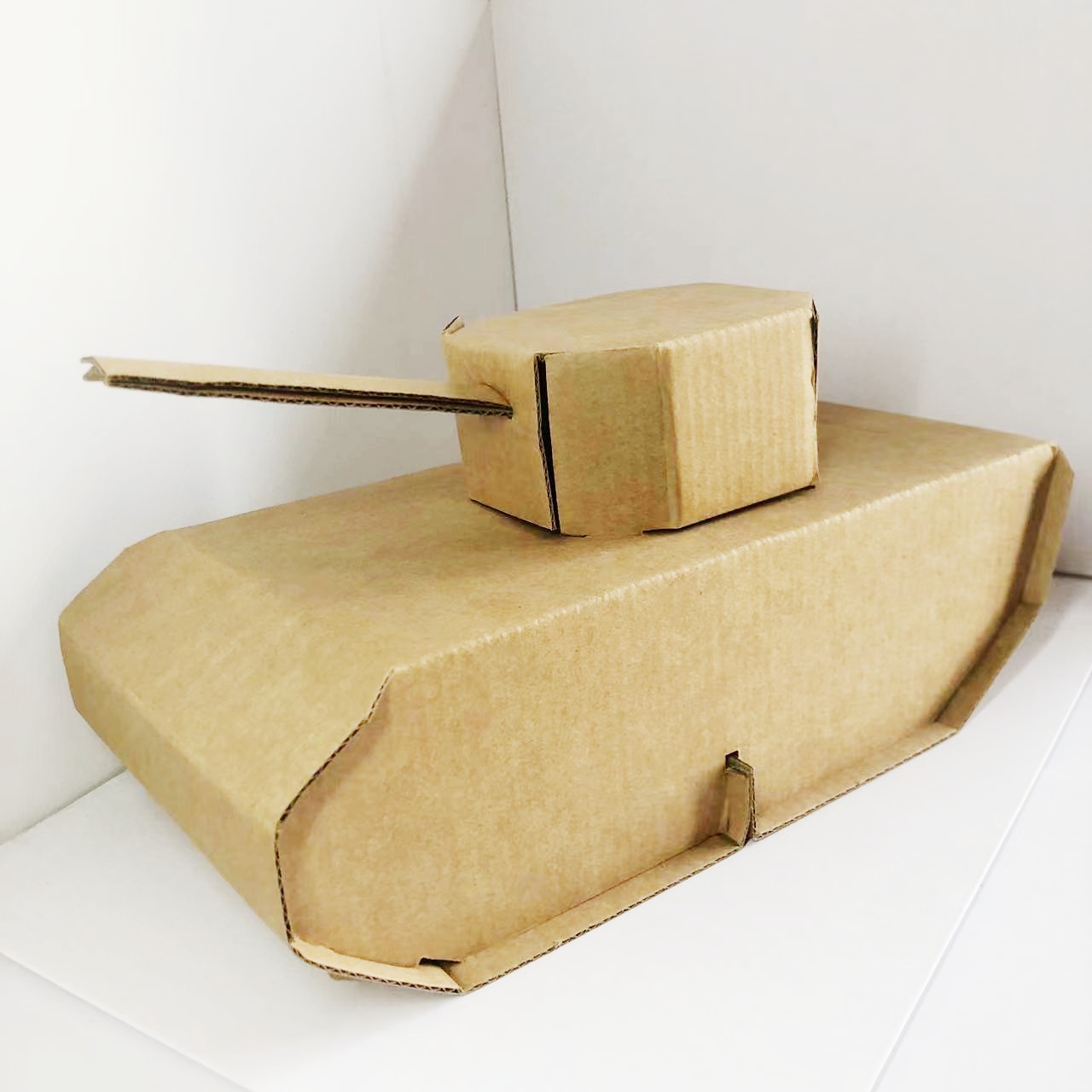 坦克模型拼装纸箱板幼儿园区角国庆节装甲车儿童diy手工制作材料