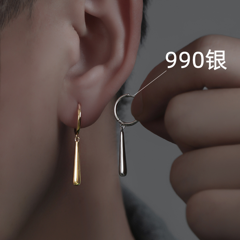 S990纯银索隆耳坠动漫高级感轻奢潮流单只耳钉女耳环2024年新款潮