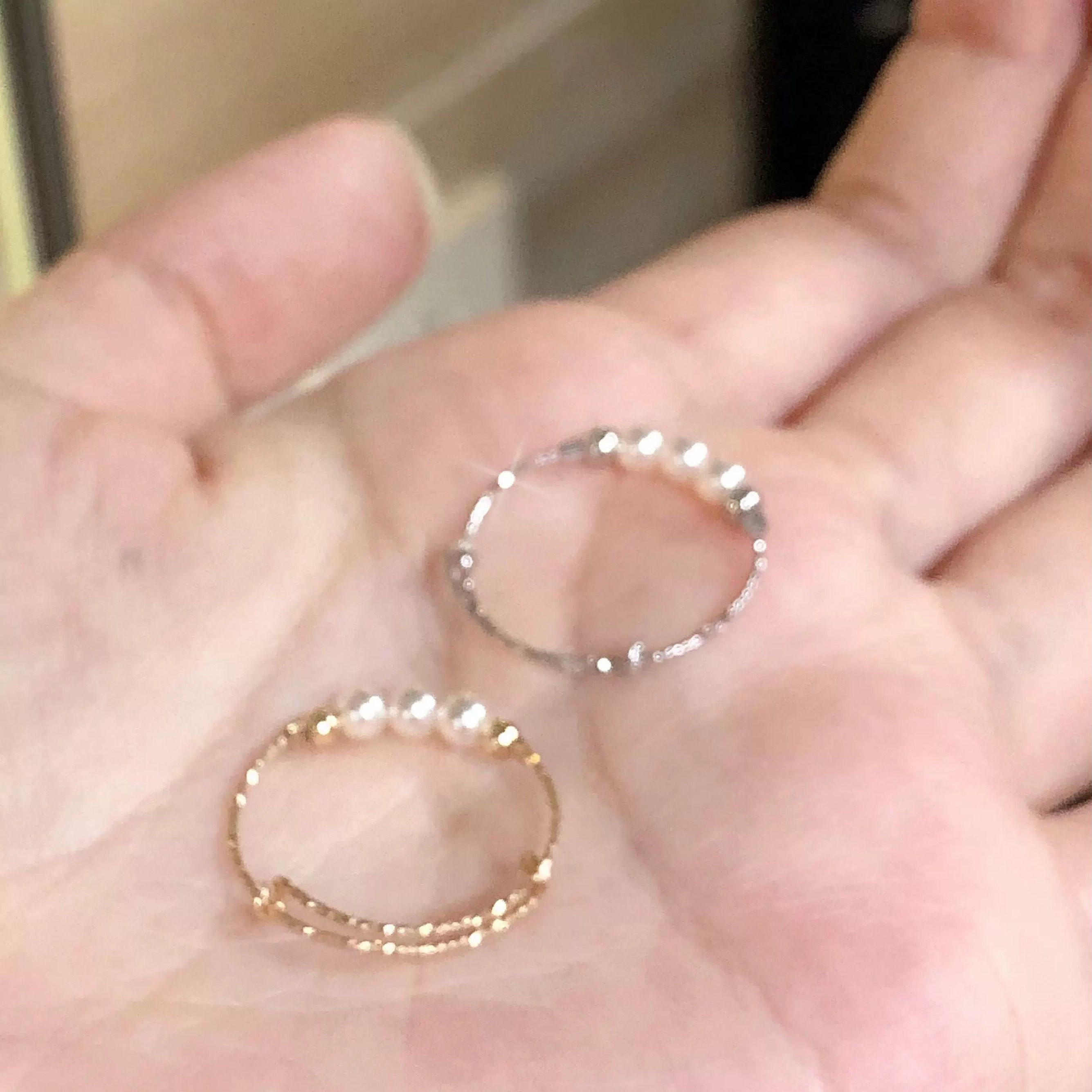 简约戒指女通勤饰品925纯银轻奢小众设计感时尚独特个性珍珠指环