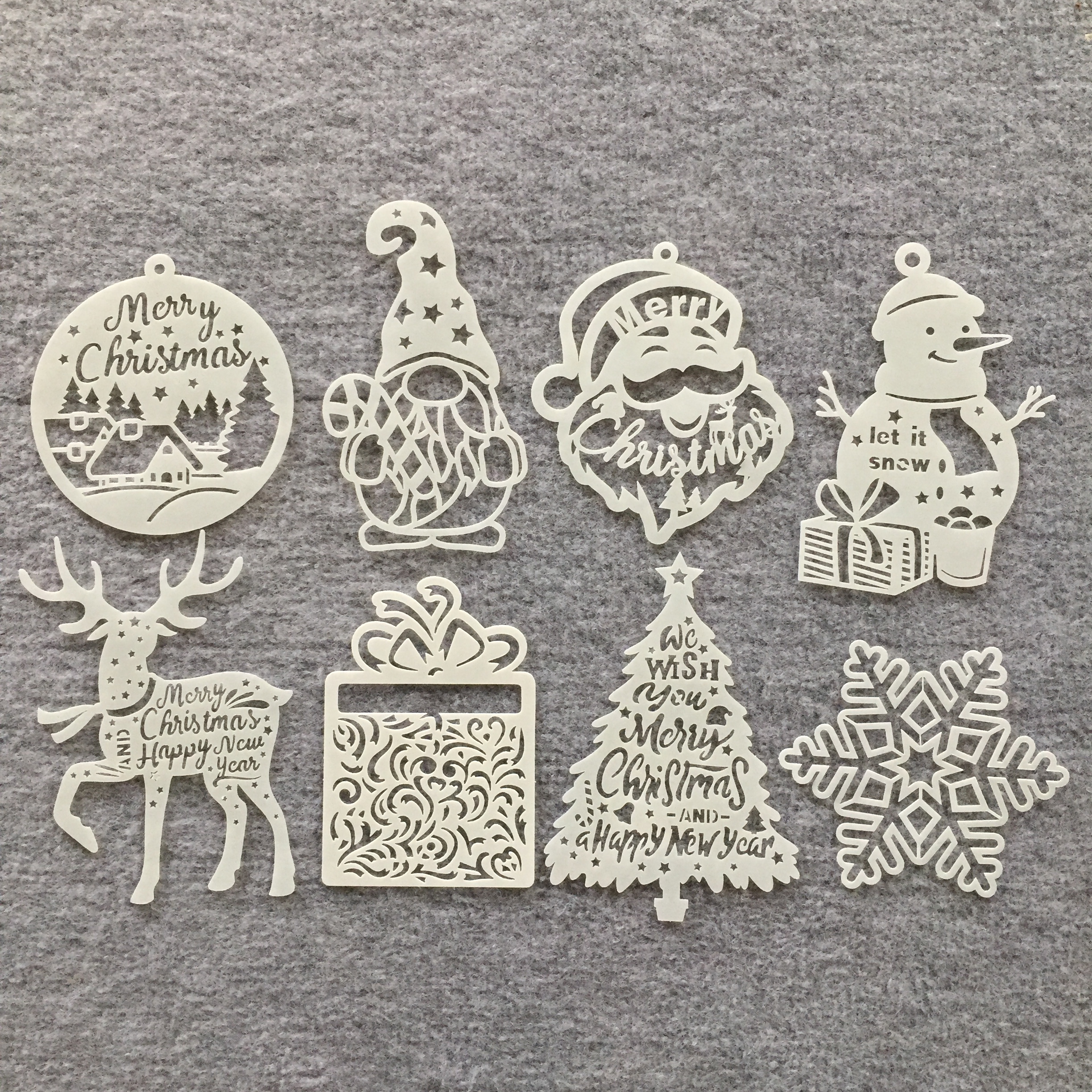 新款圣诞节节日镂空手抄报涂鸦贺卡制作儿童绘画辅助绘画模板尺