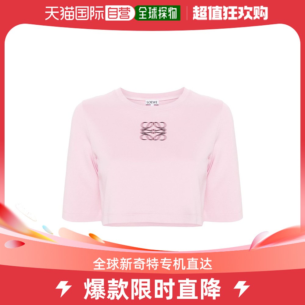 香港直邮潮奢 LOEWE 女士Loewe and Polos T恤粉色T恤