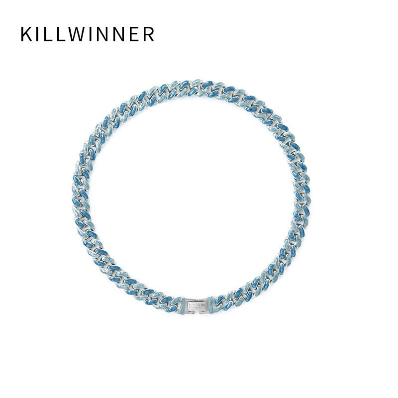 KILLWINNER“环”双排多色古巴链星空冰梅情侣项链情侣KW星空蓝46