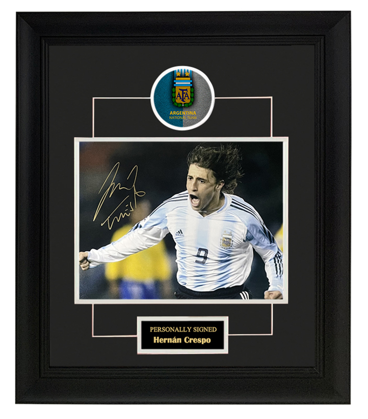 收藏 克雷斯波 亲笔签名 照片裱框 含SA证书 阿根廷