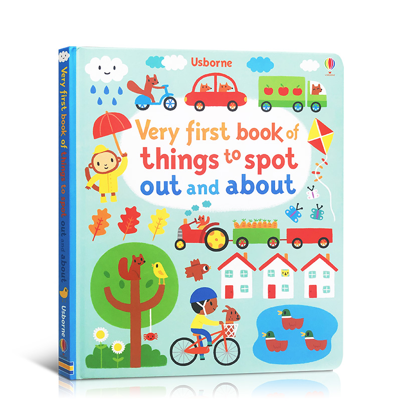 Usborne 原版英文Very First Book of Things : Out and About第一本关于这些事情出去和周围尤斯伯恩找找发现游戏洞洞纸板书2-6岁