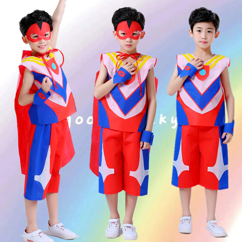 环保衣服走秀儿童时装秀服装diy男孩创意幼儿园亲子手工自制演出