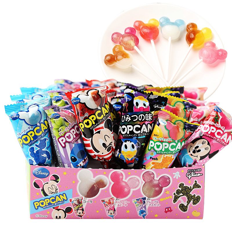 日本glico迪士尼糖果创意卡通儿童零食 格力高固力果米奇头棒棒糖