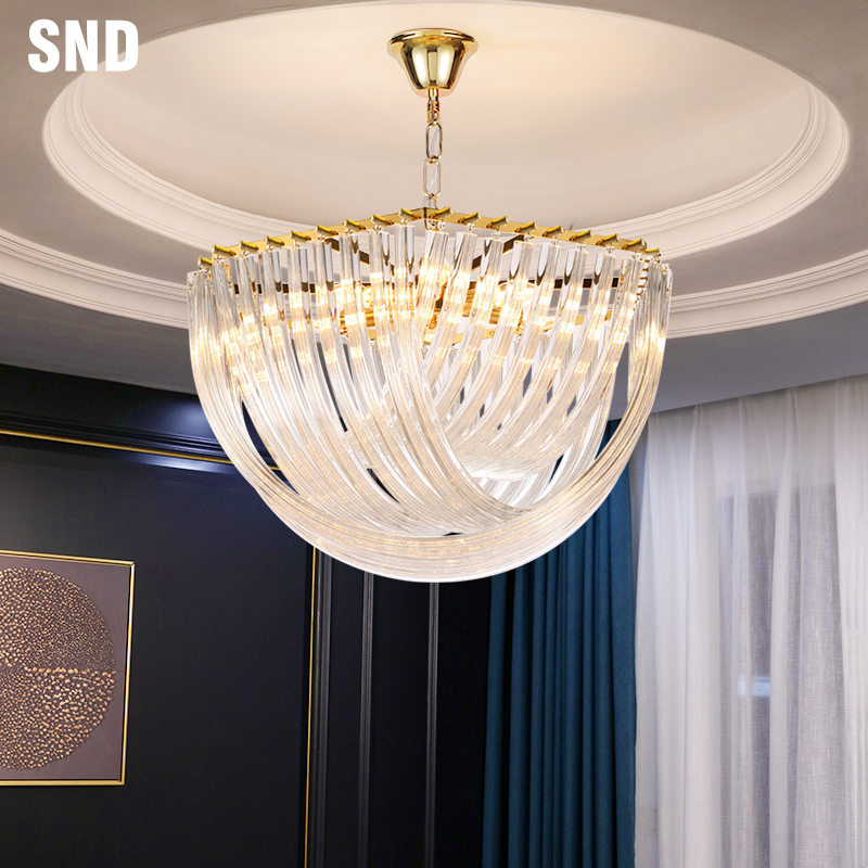 现代简约轻奢美式客厅卧室餐厅圆形吊顶灯设计师创意水晶吸顶吊灯