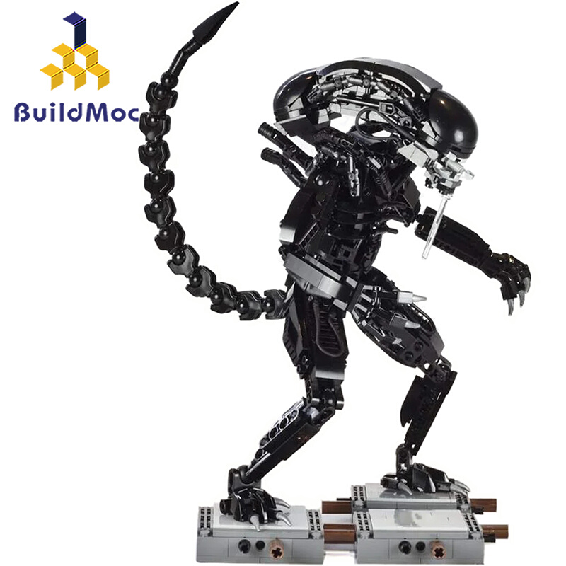 BuildMOC拼装积木玩具科幻恐怖外来生物外星人异形变异变形体怪物