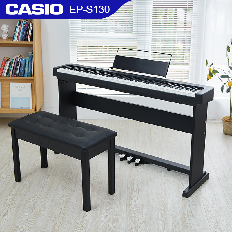卡西欧EPS130家用电钢琴儿童初学者入门88键重锤数码钢琴S120升级