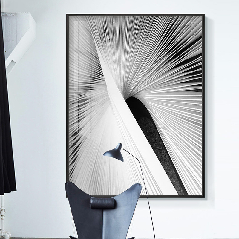 大师抽象艺术挂画抽象黑白工业风挂画样板间装置画大幅落地装饰画