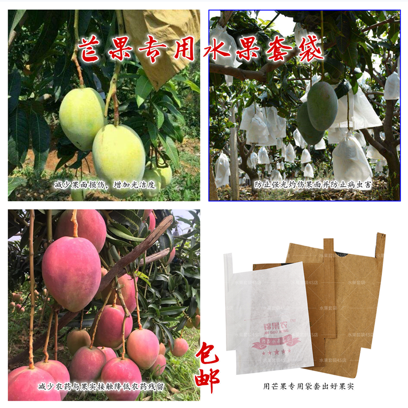 芒果专用套袋枇杷袋子水果袋防鸟纸袋防虫白色牛皮纸双层防水保护