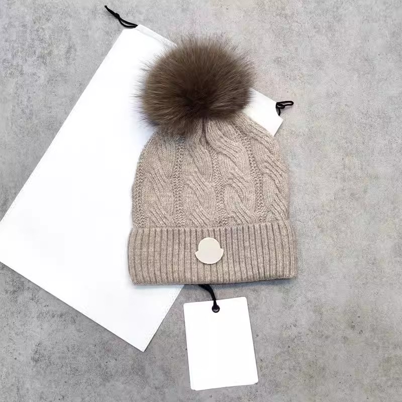 冬季新款羊毛针织女帽麻花编织毛线帽欧美款女毛球帽Cap шапк