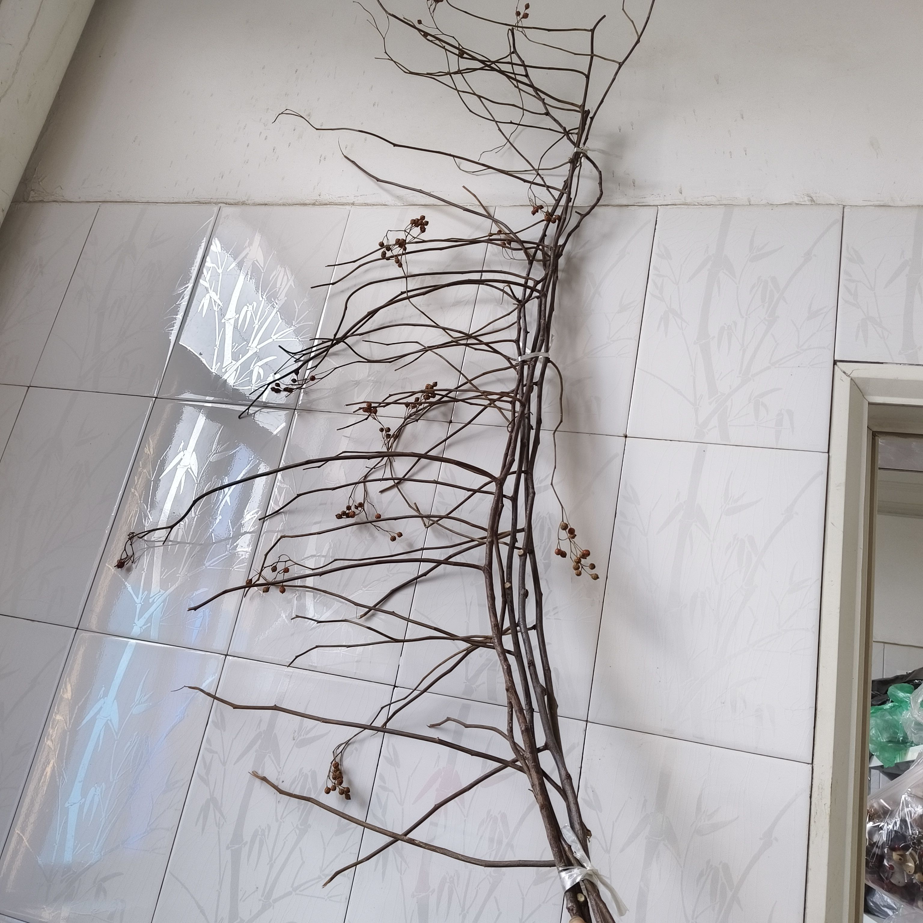 天然树枝艺术拍摄道具挂件装饰画diy材料干树枝约80厘米