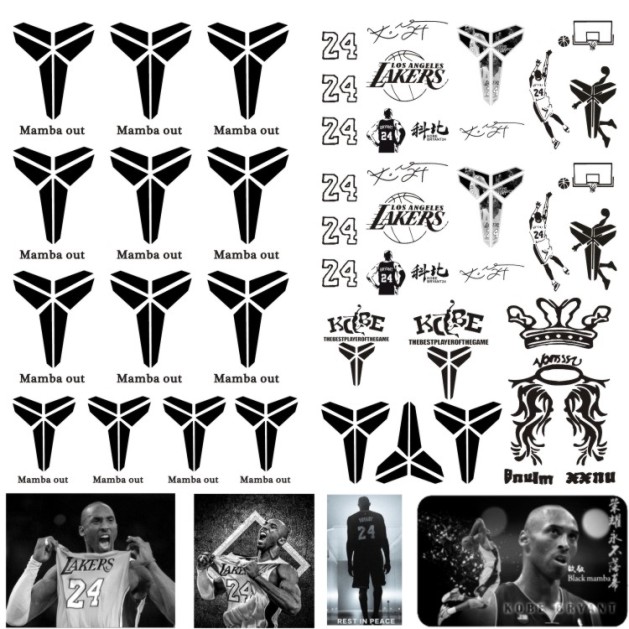 致敬偶像科比 KOBE NBA球星纹身贴纸球星科比标志 黑曼巴纹身贴男