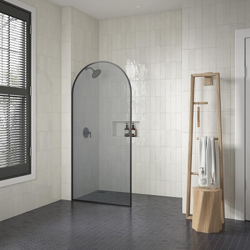 开放式极窄边框拱形弧形屏风干湿分离卫生间浴室淋浴隔断包送装