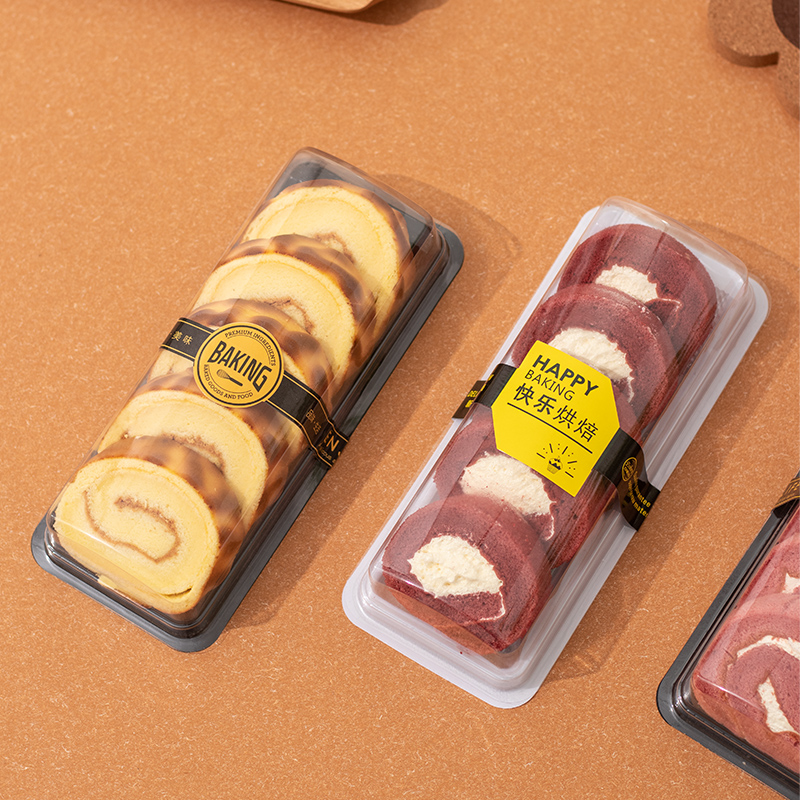 蛋糕卷包装盒烘焙面包梯形切片盒一次性寿司瑞士西点打包切块盒子