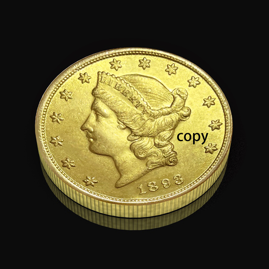1893自由女神头像创意仿古硬币 美国家居装饰复古欧美小礼品摆件