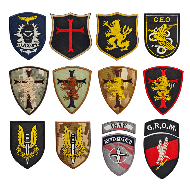 海豹突击6队 黑色行动北约 刺绣魔术贴徽章 英国空勤团十字军臂章