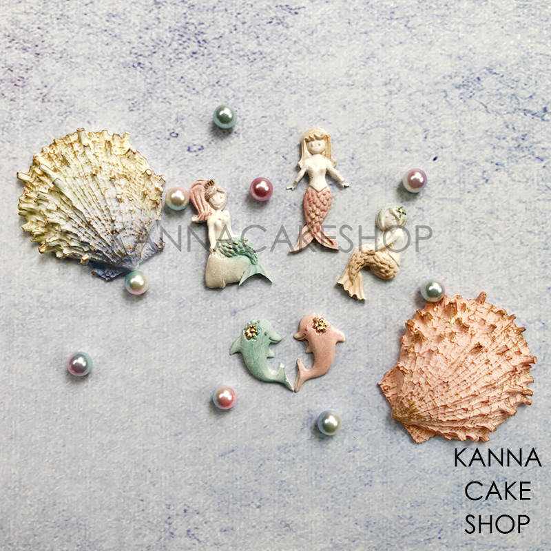 海洋风翻糖蛋糕模具 滴落蛋糕模具 贝壳模具 美人鱼巧克力模具
